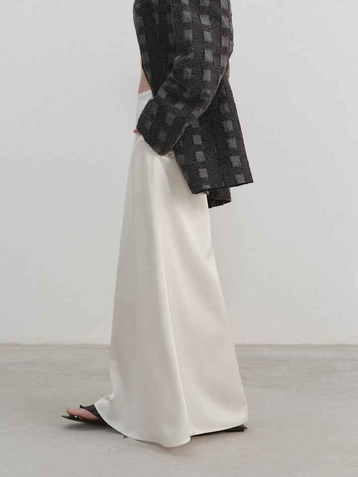 Μονόχρωμη φούστα σε κορεατικό στυλ Casual A-Line
