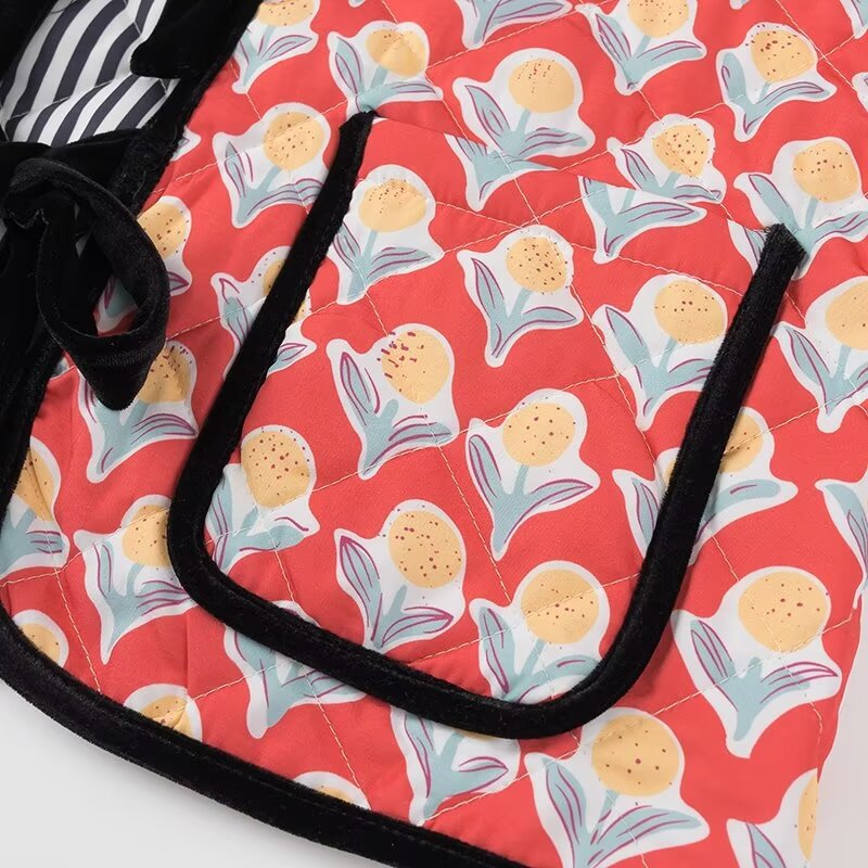 Jolie veste à lacets avec imprimé floral et nœud