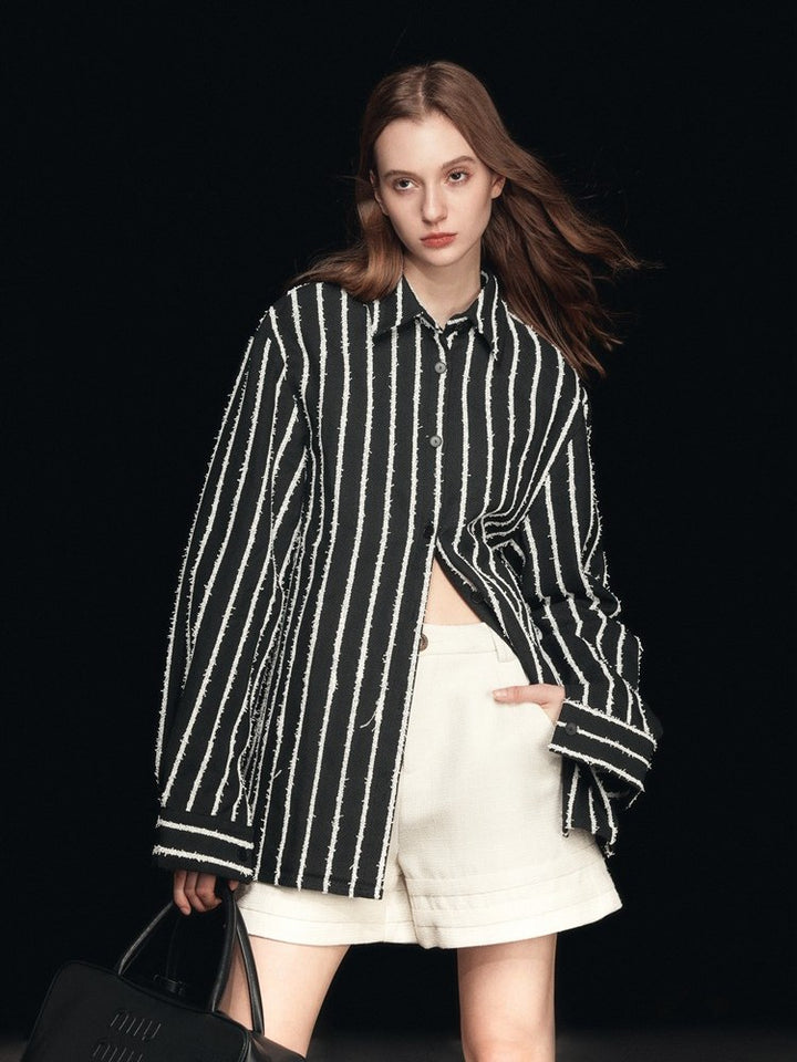 Casual Loose-Fit Striped Shirt