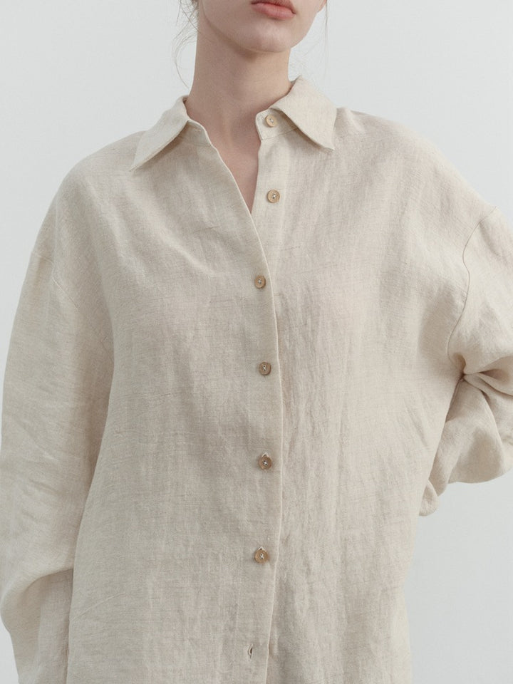 Casual skjorta i linne