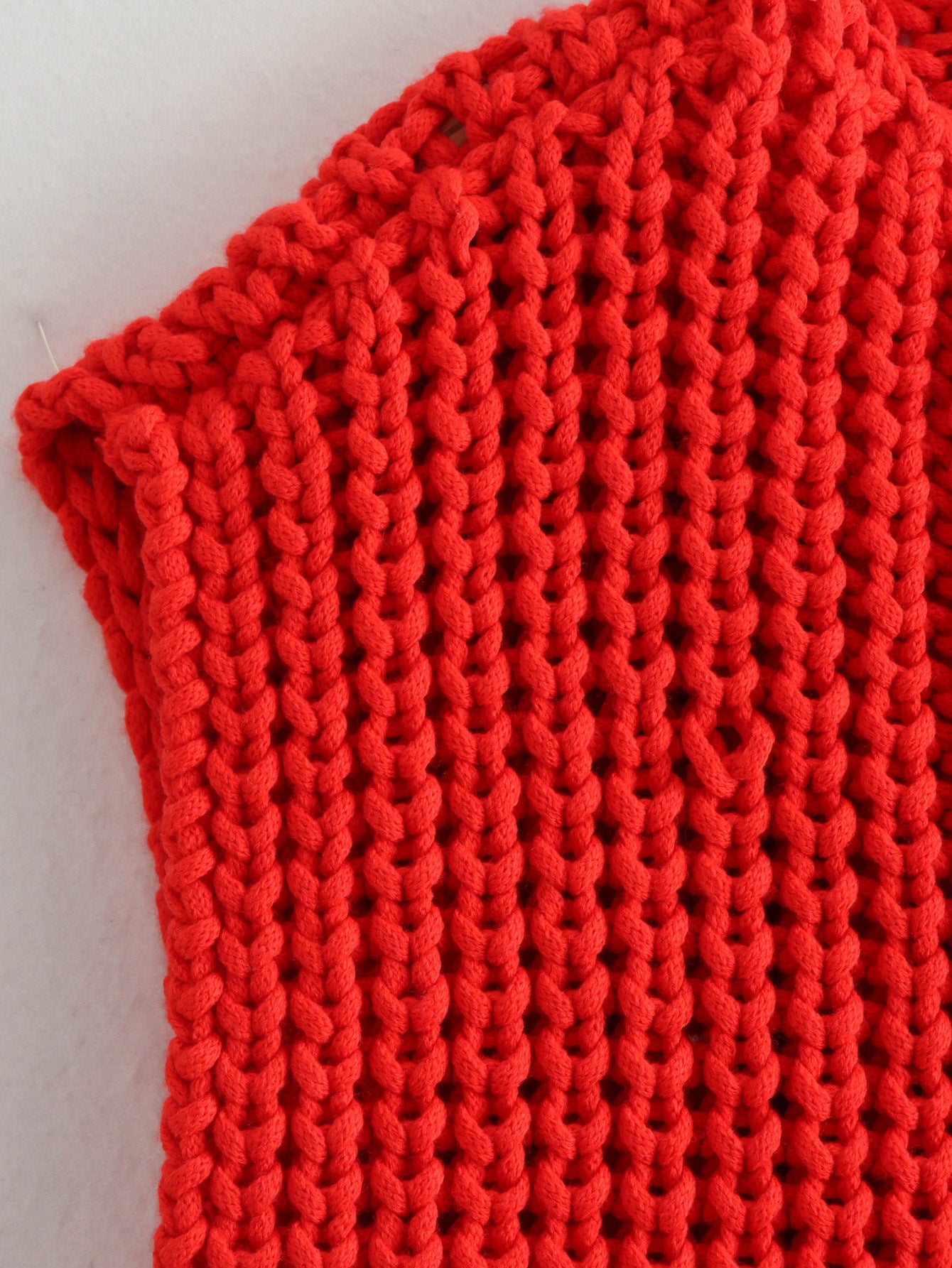 Store knapper ensfarvet strik vest cardigan