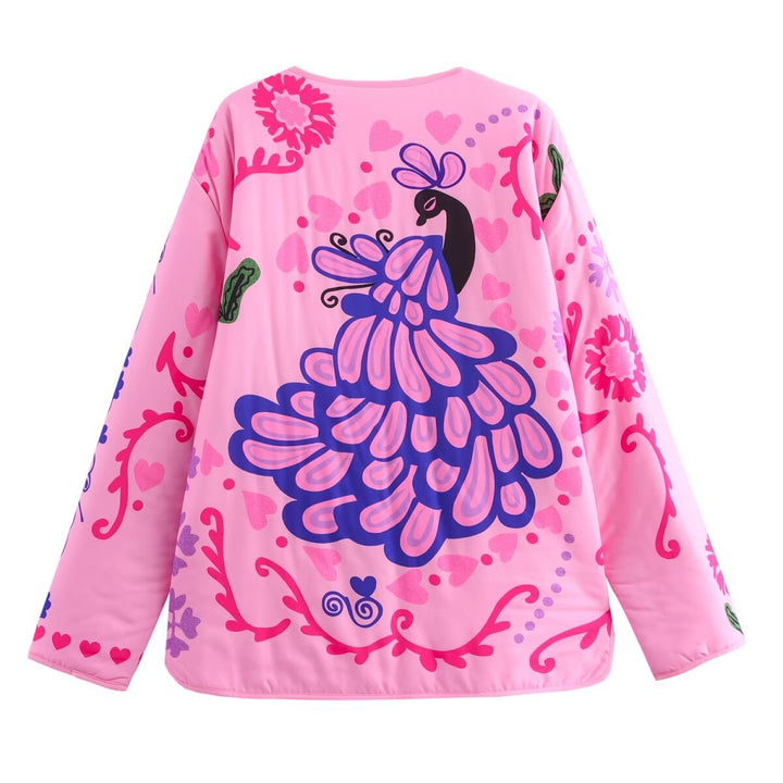 Cute Graffiti Style Print Manipis na Jacket