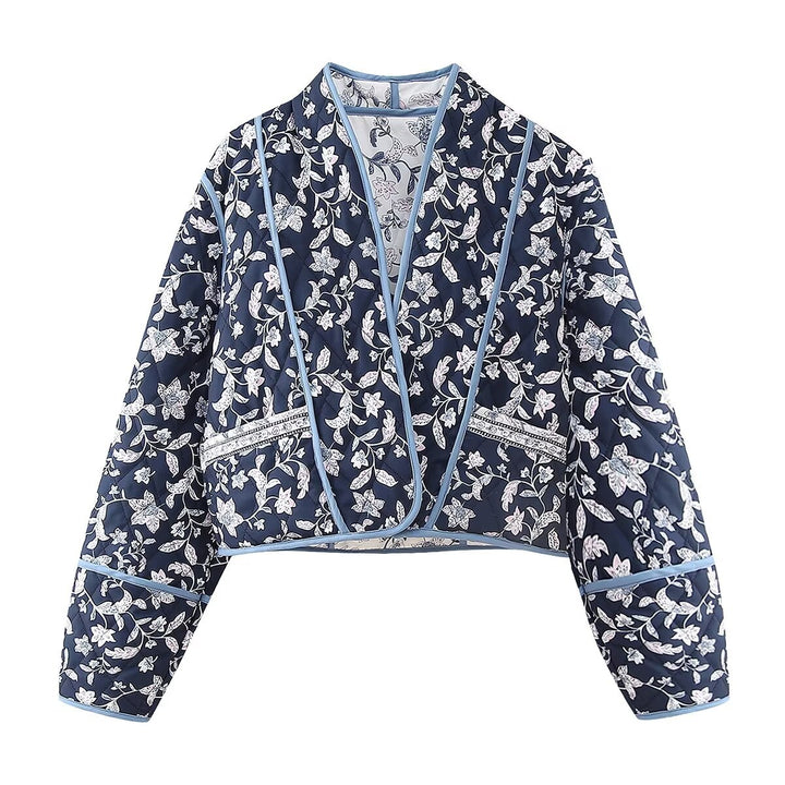 Ethnic Flower Print Reversible Jacket