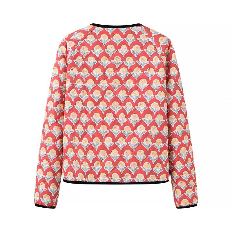 Jolie veste à lacets avec imprimé floral et nœud