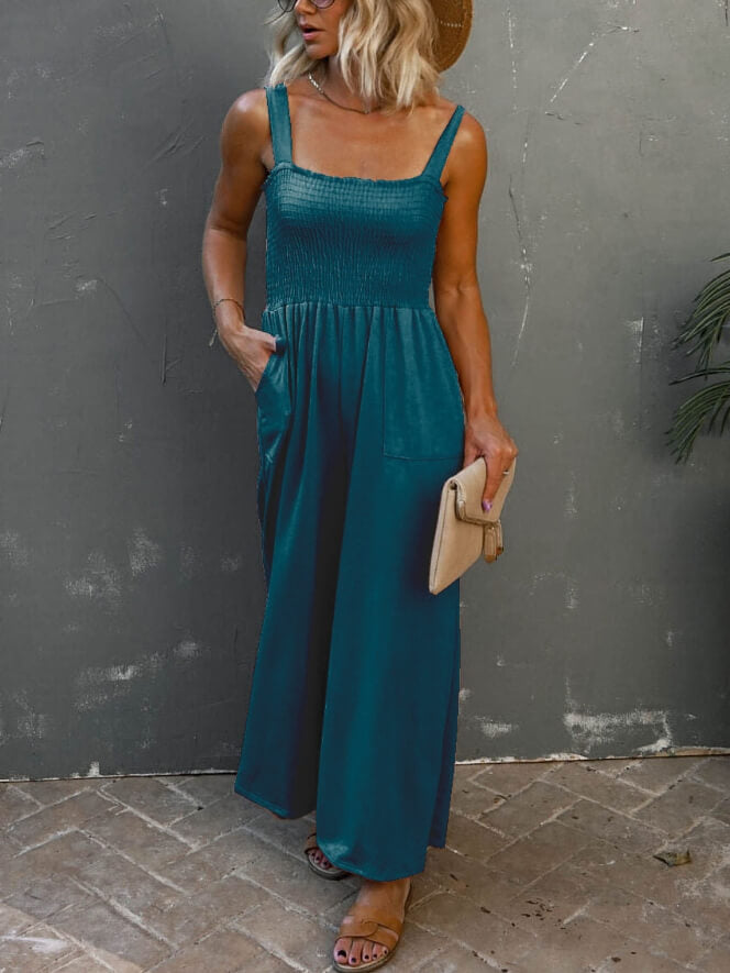 Smocked Pocket Jumpsuit