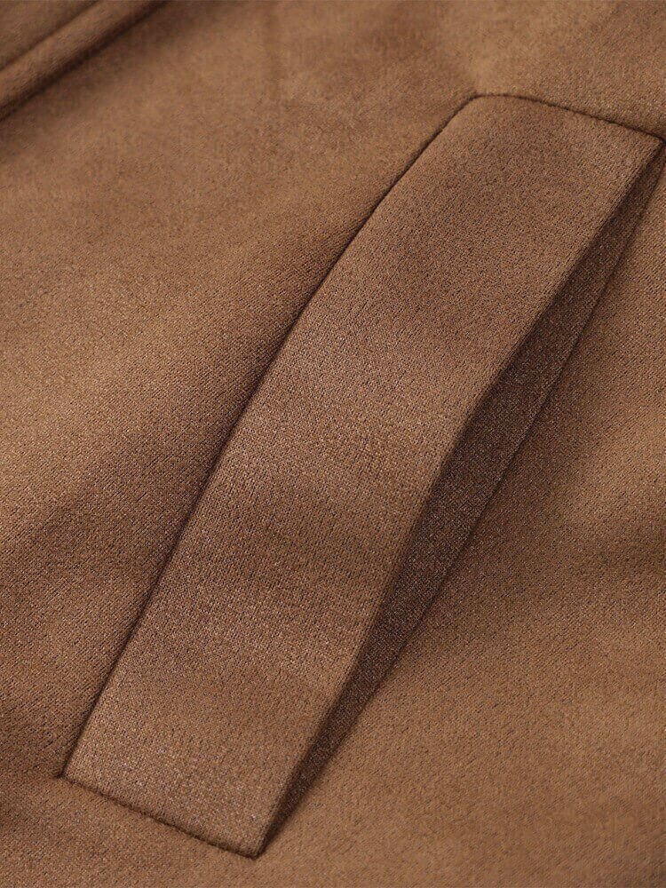 Langer Mantel aus Wildleder mit Gürtel
