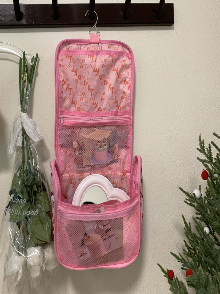 Pink KT Cat Makeup Bag