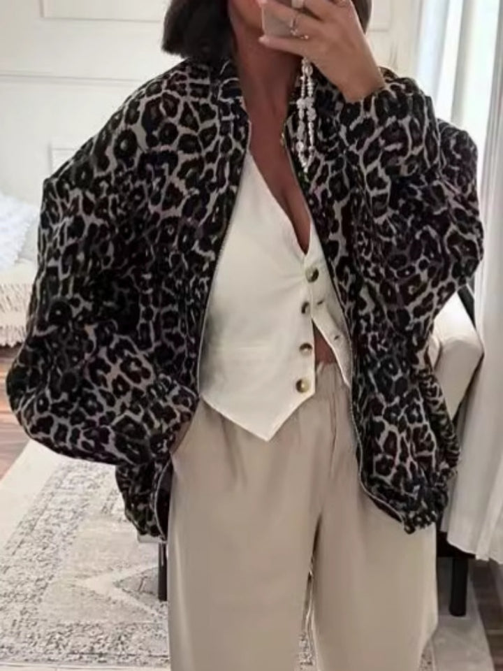 Lässige Jacke mit Animalprint