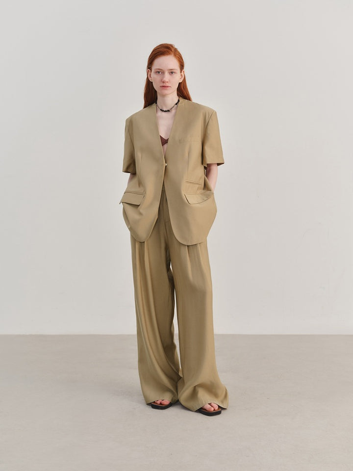 Pleated Relaxed-Fit Trousers