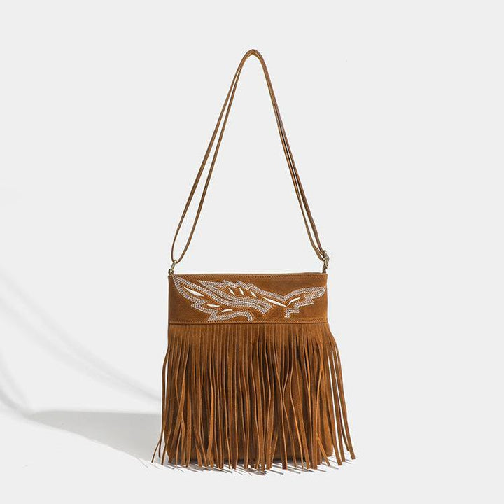 Western Cowboy Brown Fringe Crossbody taske