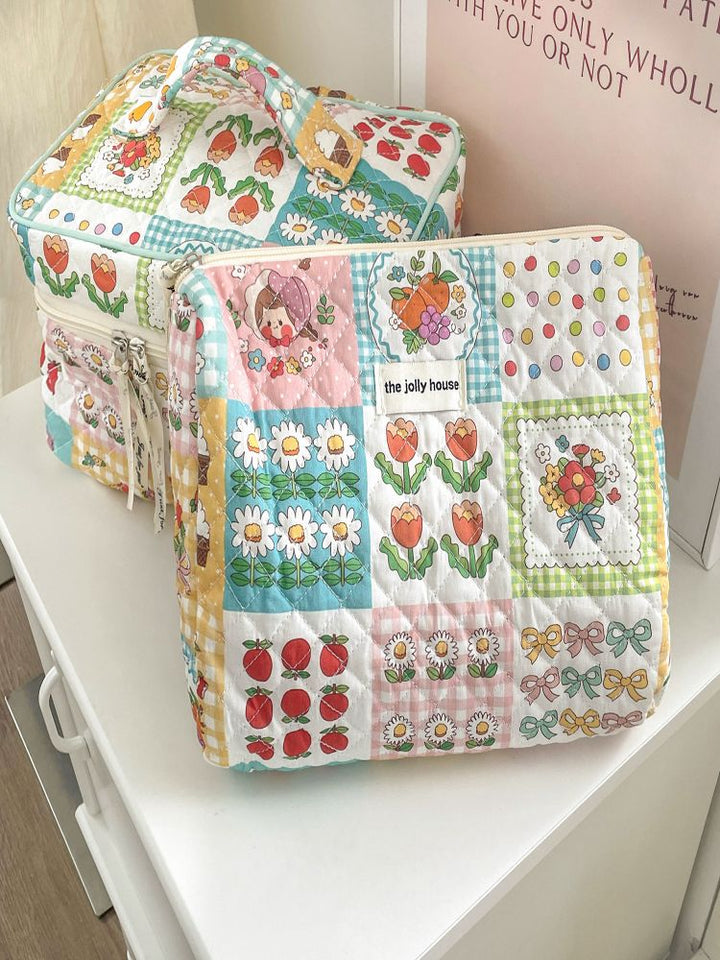 다채로운 정원 메이크업 가방