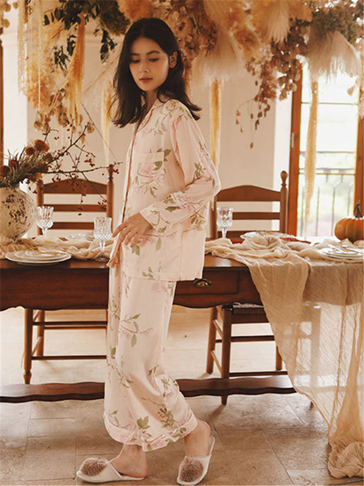 Conjunto de pijama con estampado floral de satén Tribute