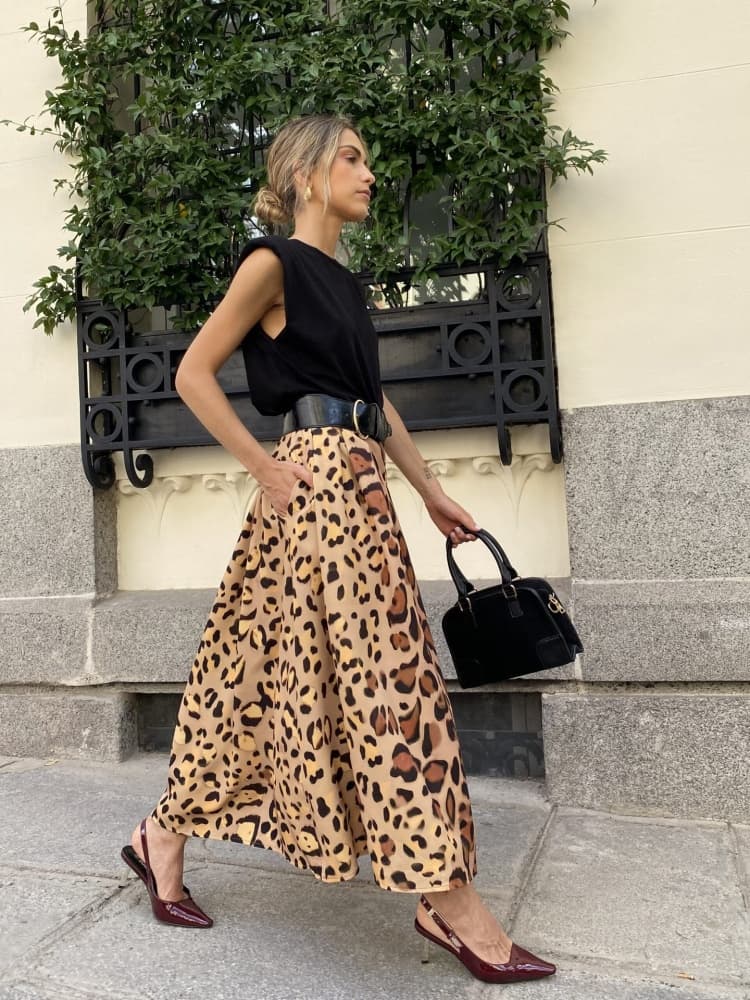 Μίντι φούστα με Leopard Print