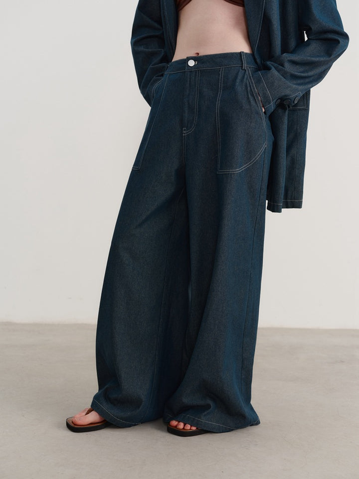 Casualowe spodnie dżinsowe w stylu vintage