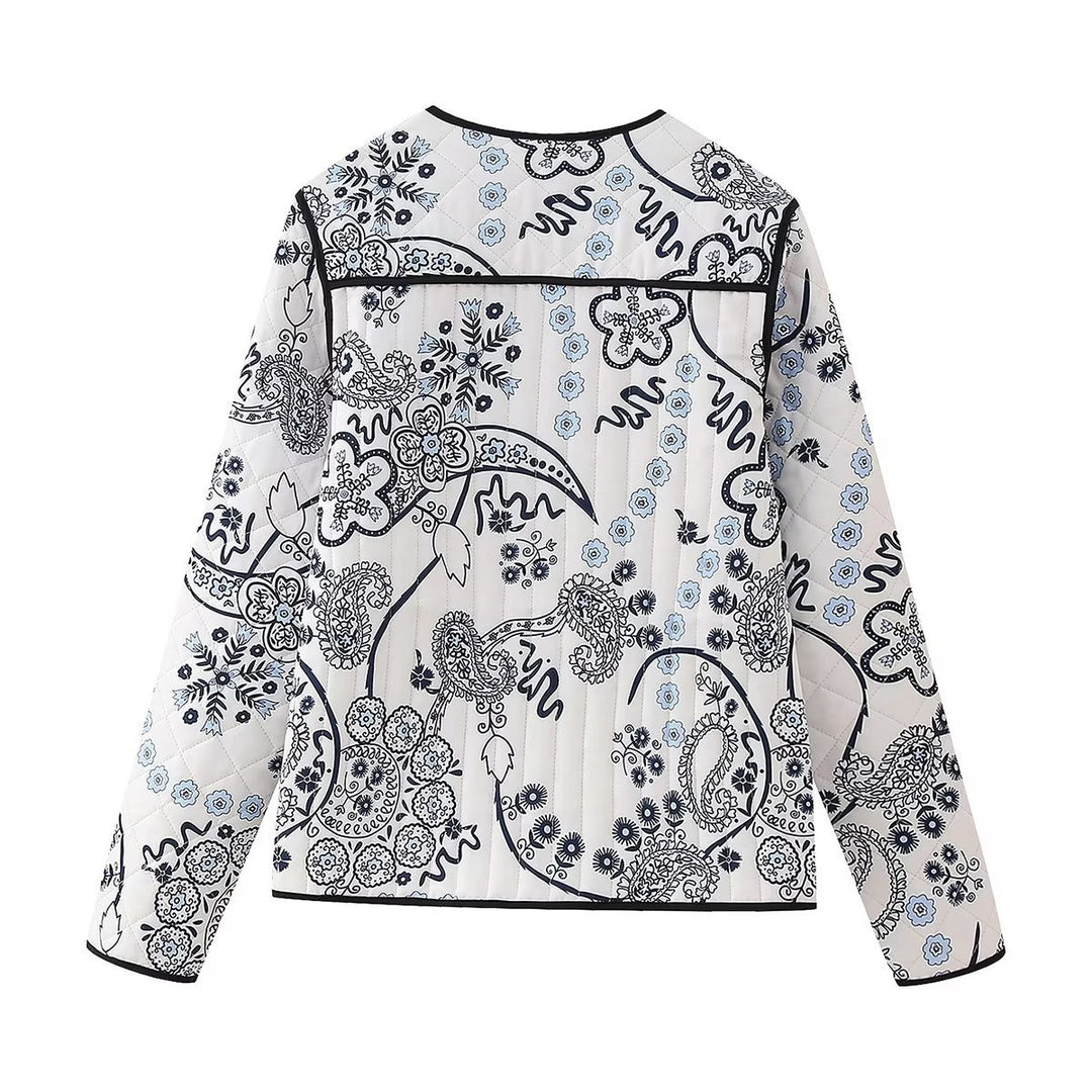 Veste matelassée à imprimé floral ethnique