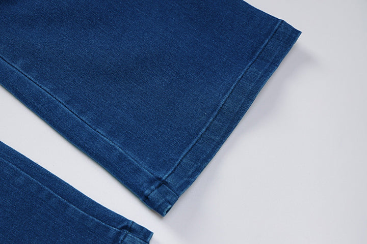 Tuta con revers in denim