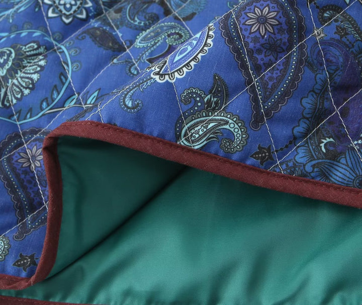 Veste matelassée multicolore à motif de style ethnique imprimé