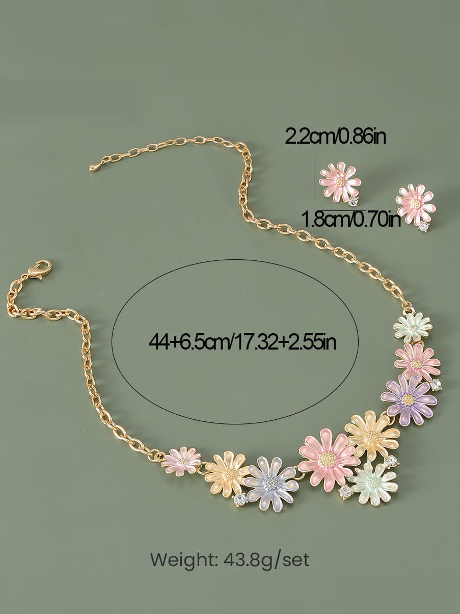 Conjunto de joias femininas SOHI multicolor Pastel Flora