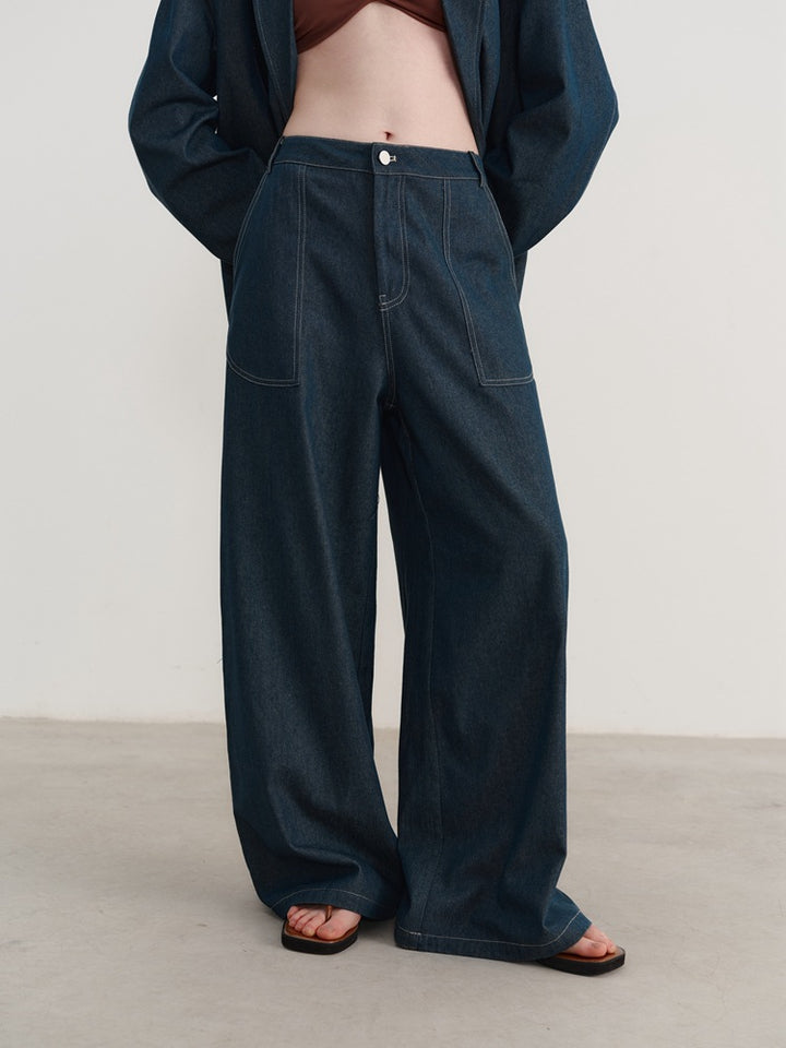 Casualowe spodnie dżinsowe w stylu vintage
