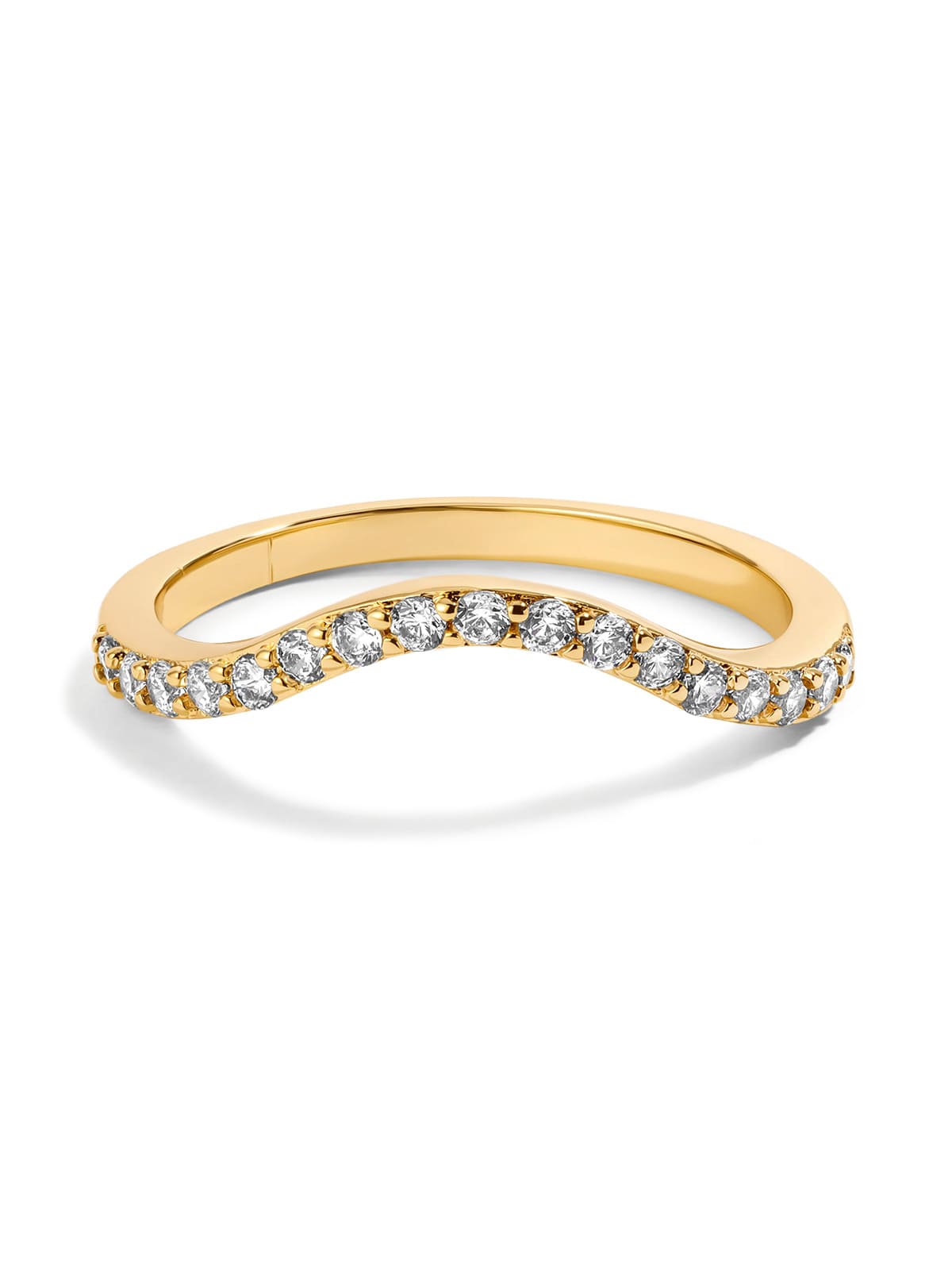 Sleek Wave Line Diamond-Inlaid Ring – Boiilife