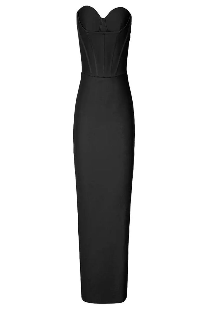 Seksing Strapless Bandage Midi Dress