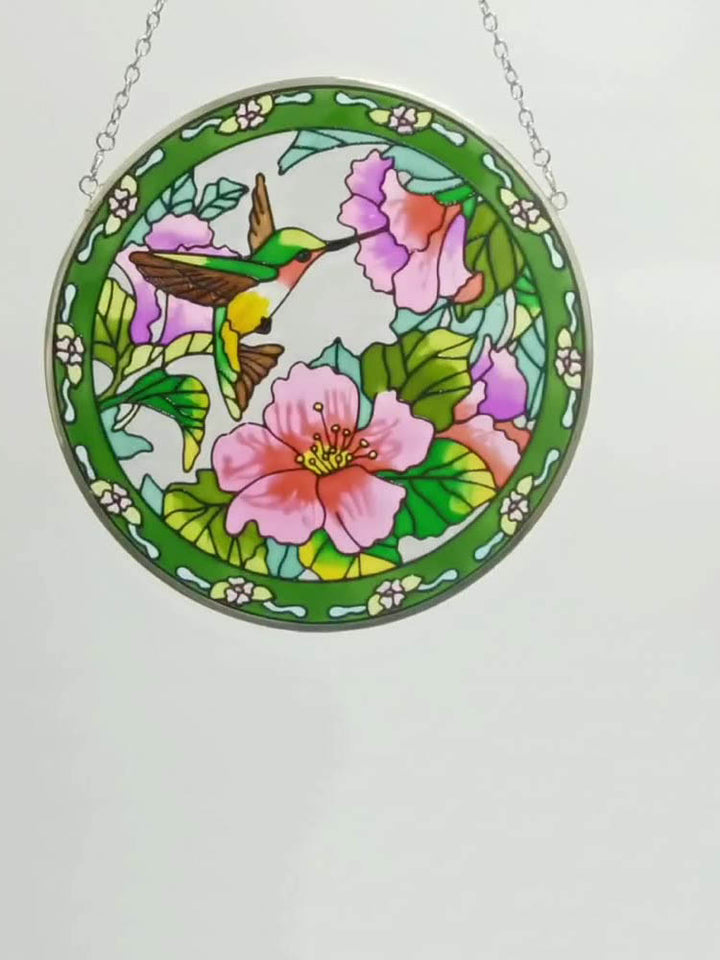Závěsná dekorace "pták a květinový vzor".