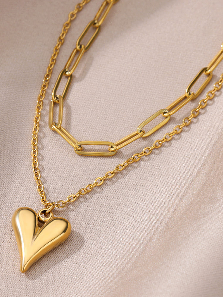 Uregelmessig kjede Industrial Chic Heart Halskjede