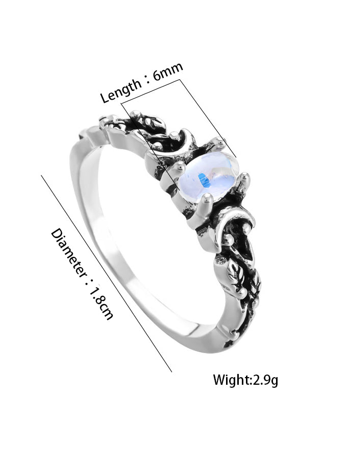 Double Moon Geometry Ring Ædelstensring