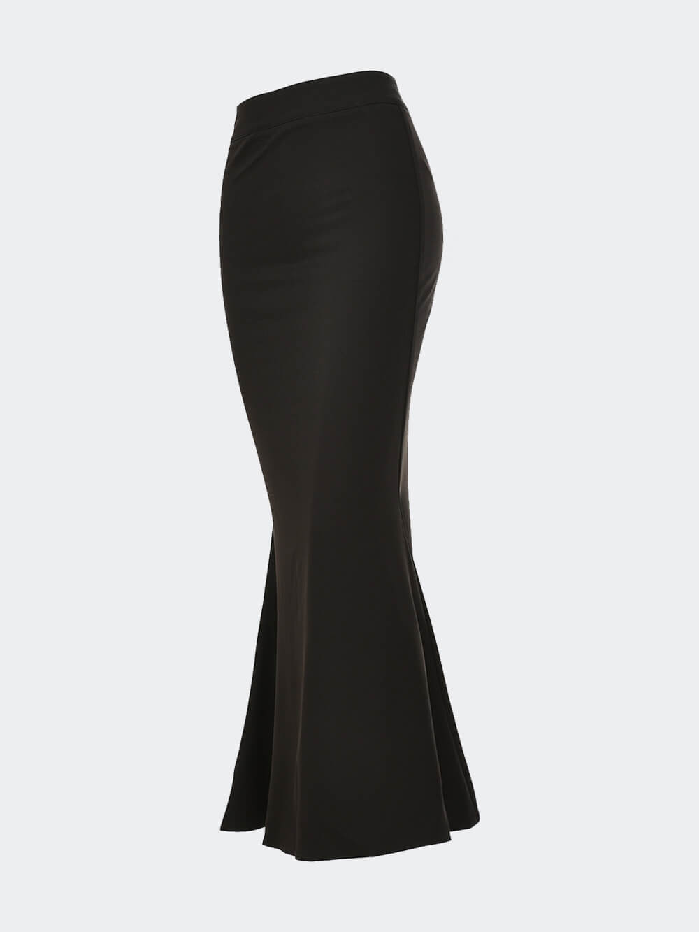 Černá dlouhá saténová sukně s vysokým pasem