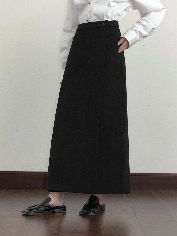 Falda de lana vintage de cintura alta