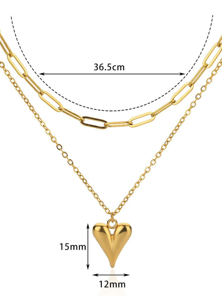 Elegancki, przemysłowy naszyjnik w kształcie serca o nieregularnym łańcuszku