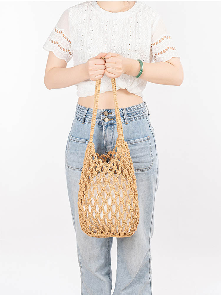 Cotton Thread Woven Fishnet Bag
