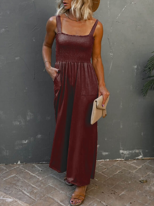 Smocked Pocket Jumpsuit