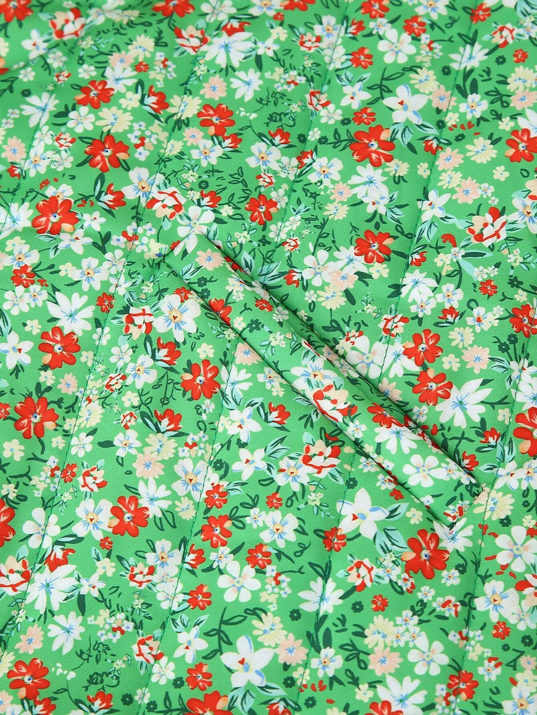 Groene Mood Bloemenprint Losse Jas