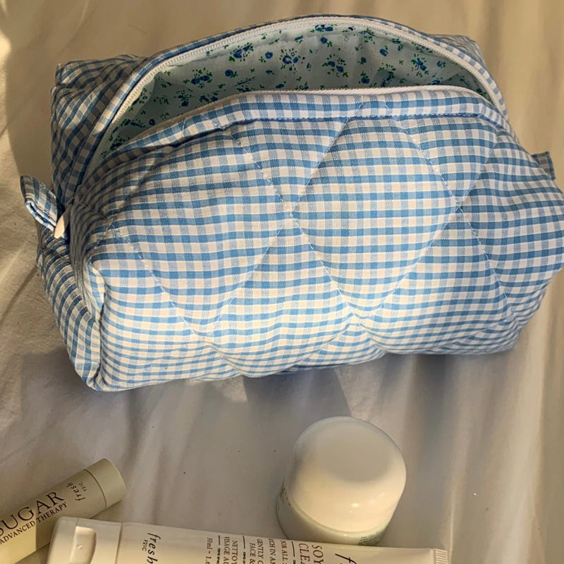 Roze pastel met kersen handgemaakte make-up tas