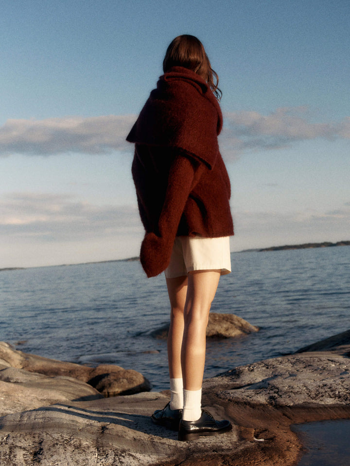 Oversized Mohair-Blend Sweater Kjol Set