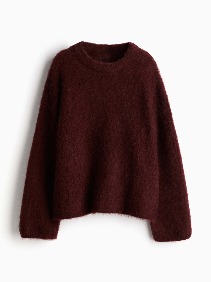 Oversized Mohair-Blend Sweater Kjol Set