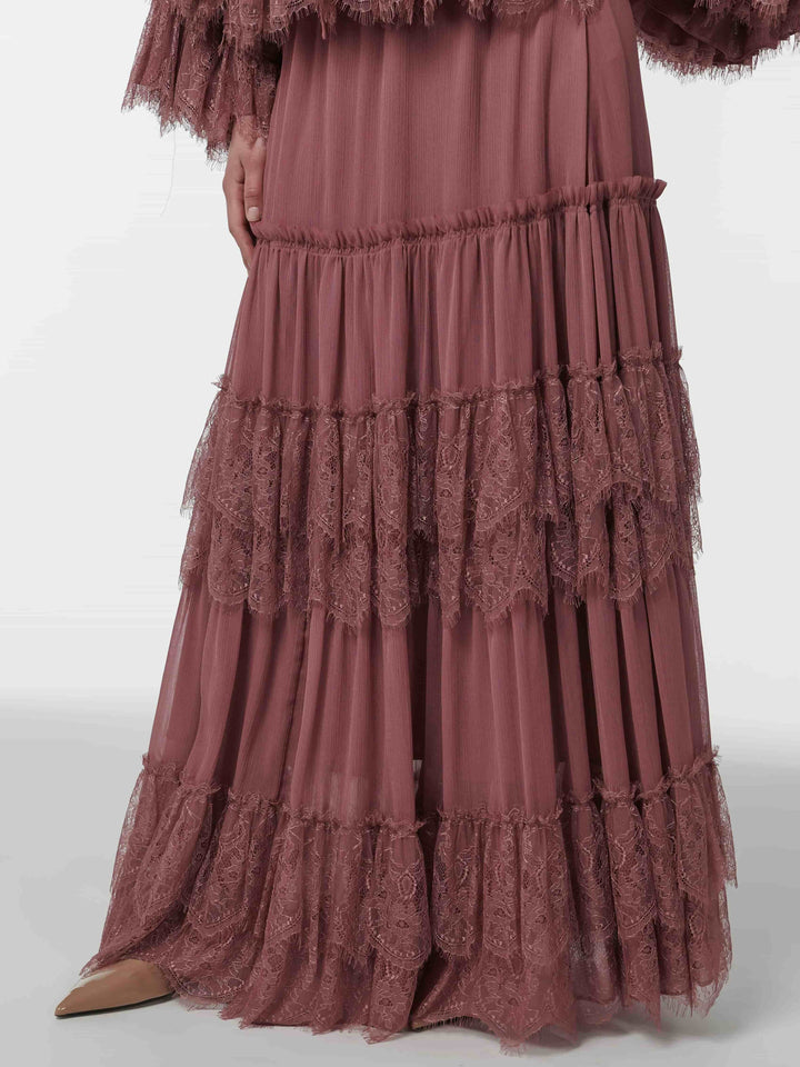 Dusty Rose Lace Two-Piece Set