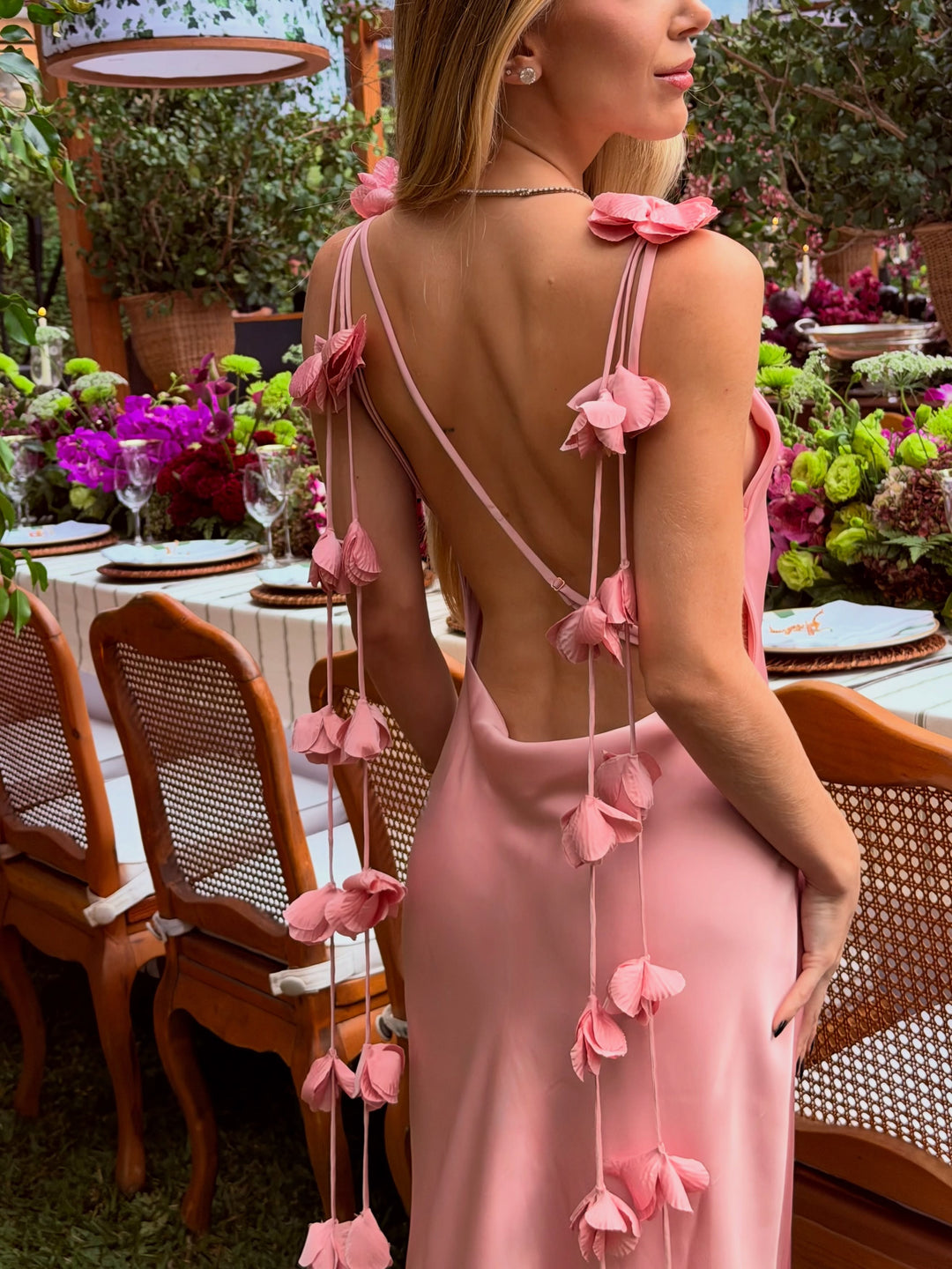 Blush Petal Slip Maxi Dress