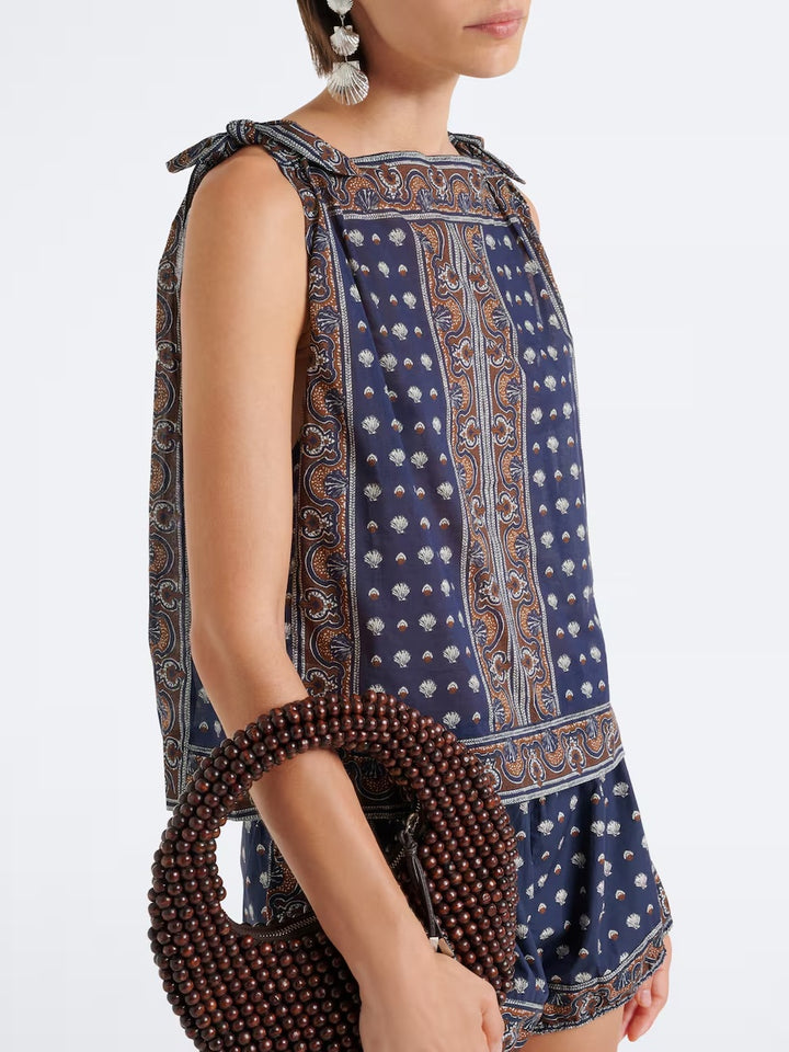 Set mit Shorts und Oberteil im Küstenrand-Print