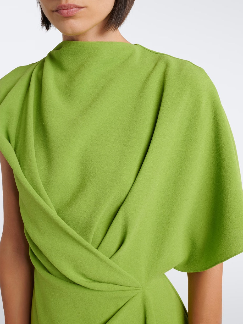 Asymmetric Draped Midi Dress