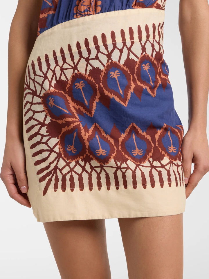 Ornate Halter Open-Back Mini Dress