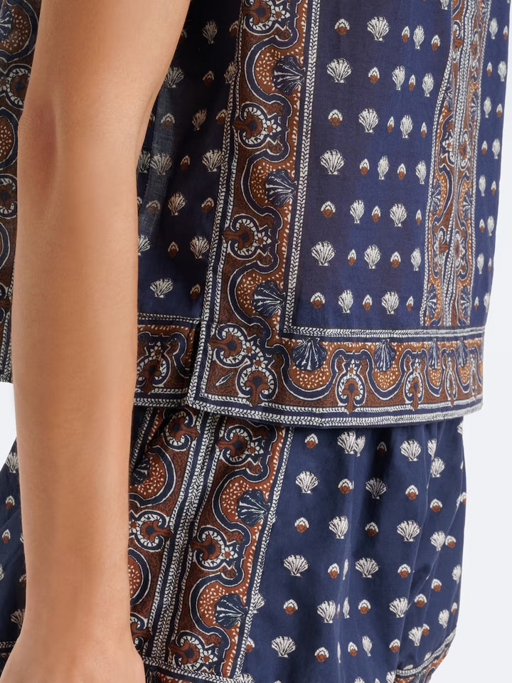 Set mit Shorts und Oberteil im Küstenrand-Print