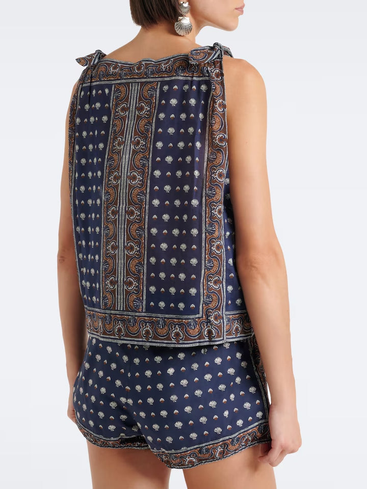 Set mit Shorts und Oberteil im Küstenrand-Print