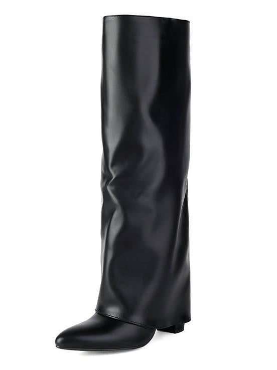 Bottes western à talons hauts et à bout pointu en jean
