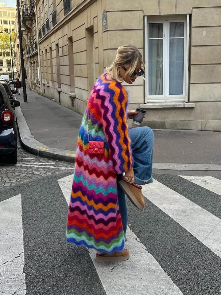 Gilet en mohair à vagues