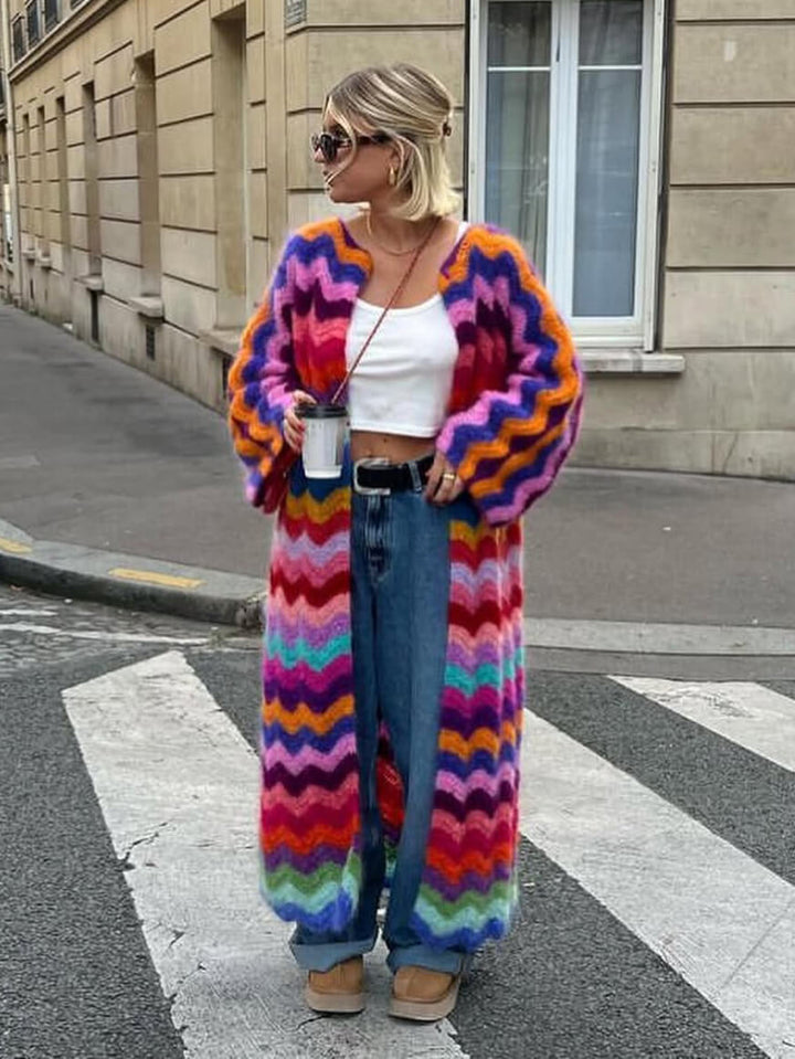 Gilet en mohair à vagues