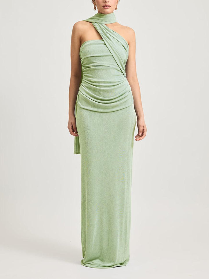 Robe longue Iesha vert matcha