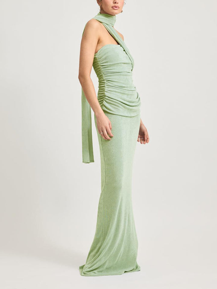 Robe longue Iesha vert matcha