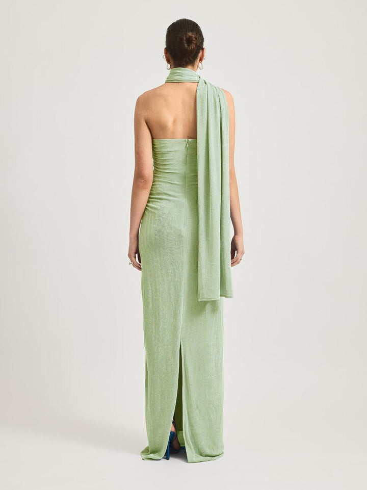 Robe longue Iesha vert matcha